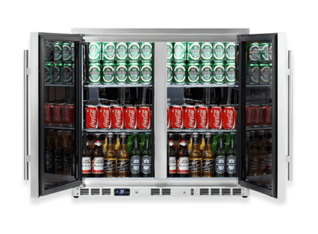 Kings Bottle 36 - Inch Heating Glass Dual Door Built In Beverage Fridge KBU56M - Kings Bottle - Buy at Wine Coolers Online
