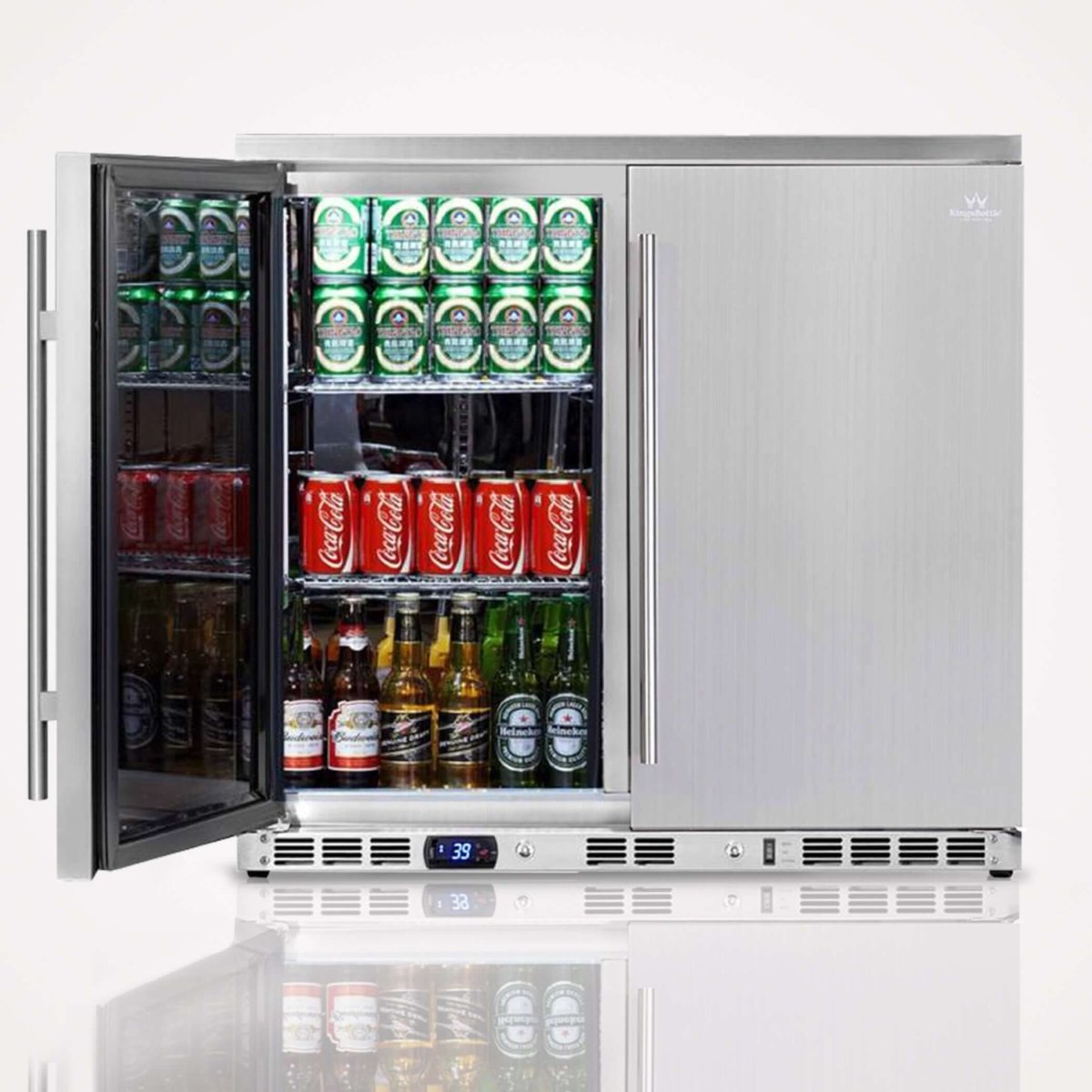 Kings Bottle 36 Inch Outdoor Beverage Refrigerator 2 Door For Home KBU56ASD - Kings Bottle - Buy at Wine Coolers Online