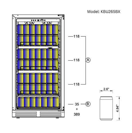 Kings Bottle 389 Cans Capacity Upright Beverage Refrigerator With Low - E Glass Door - Kings Bottle - Buy at Wine Coolers Online