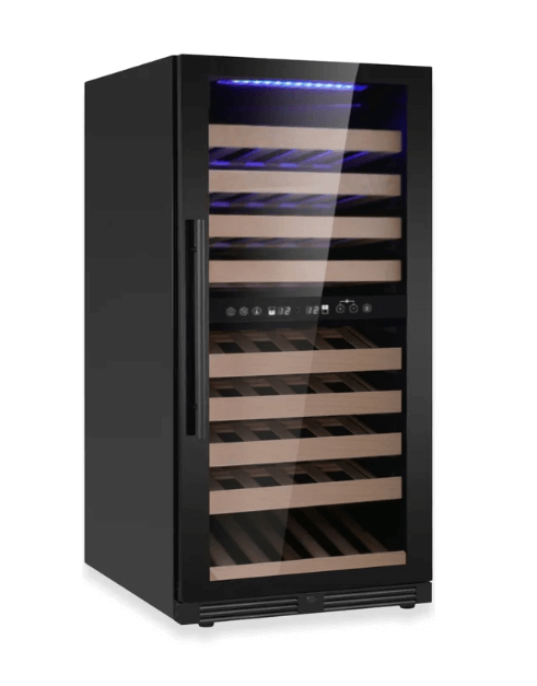 Kings Bottle 47 - Inch Tall Dual Zone 91 Bottle Wine Cooler with Low - E Glass Door - Kings Bottle - Buy at Wine Coolers Online