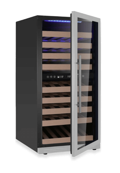 Kings Bottle 47 - Inch Tall Dual Zone 91 Bottle Wine Cooler with Low - E Glass Door - Kings Bottle - Buy at Wine Coolers Online