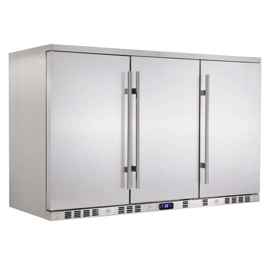 Kings Bottle 53 Inch Solid 3 - Door Outdoor Beverage Drinks Cooler KBU328ASD - Kings Bottle - Buy at Wine Coolers Online