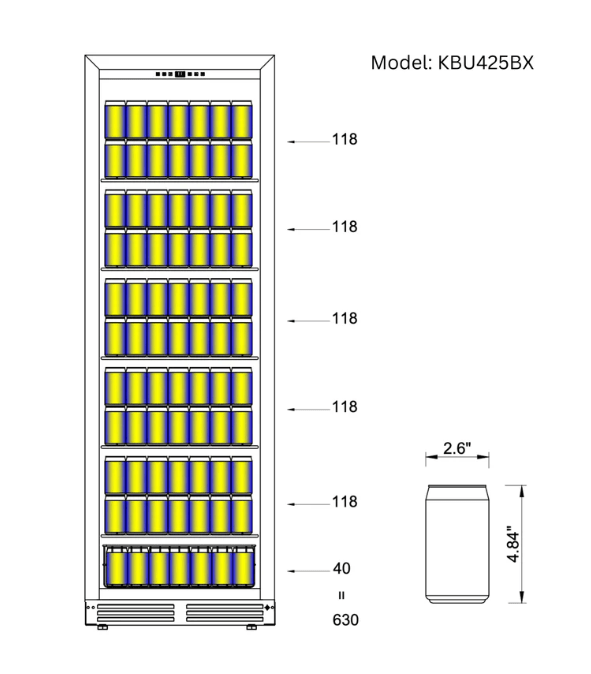 Kings Bottle Large Beverage Refrigerator With Low - E Glass Door KBU425BX - Kings Bottle - Buy at Wine Coolers Online