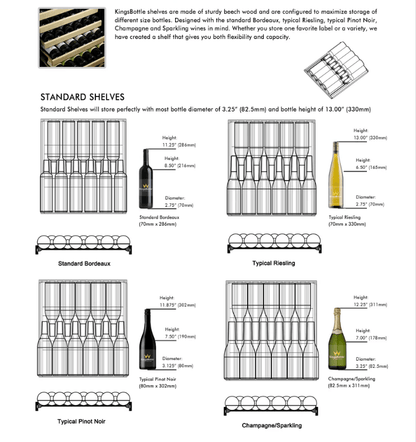 Kings Bottle Tall Large Wine Refrigerator With Glass Door With Stainless Steel Trim KBU170DX - SS - Kings Bottle - Buy at Wine Coolers Online
