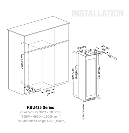 Kings Bottle Upright Wine & Beverage Cooler Combo With Triple Temp Zones KBU425BW3 - FG - Kings Bottle - Buy at Wine Coolers Online
