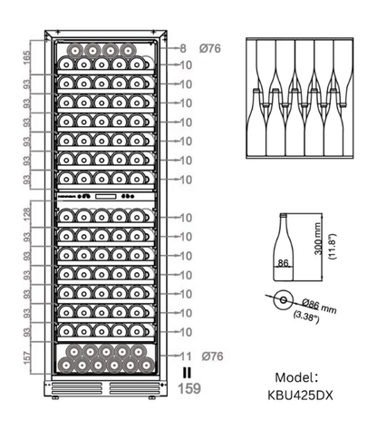 Kings Bottle Upright Wine & Beverage Cooler Combo With Triple Temp Zones KBU425BW3 - FG - Kings Bottle - Buy at Wine Coolers Online