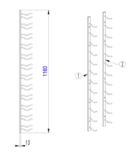Kings Bottle Wall Mounted Metal Wine Racks C - Type - Kings Bottle - Buy at Wine Coolers Online