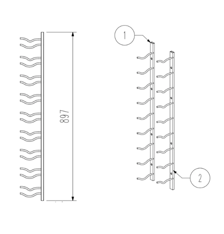 Kings Bottle Wall Mounted Metal Wine Racks C - Type - Kings Bottle - Buy at Wine Coolers Online