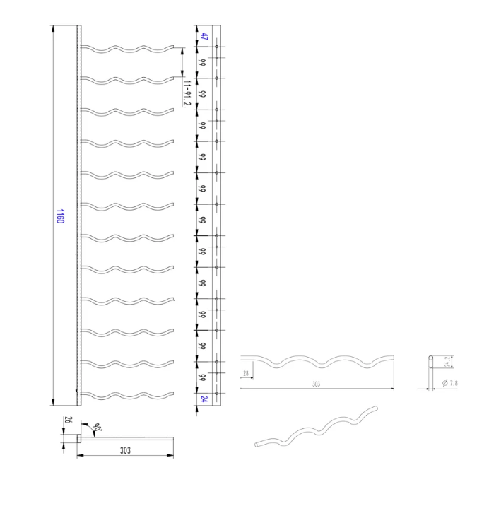 Kings Bottle Wall Mounted Metal Wine Racks C - Type - Kings Bottle - Buy at Wine Coolers Online