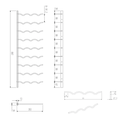 Kings Bottle Wall Mounted Metal Wine Racks C - Type - Kings Bottle - Buy at Wine Coolers Online