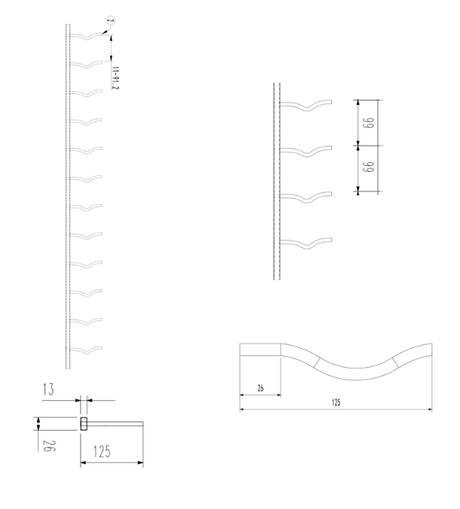 Kings Bottle Wall Mounted Metal Wine Racks C - Type - Kings Bottle - Buy at Wine Coolers Online