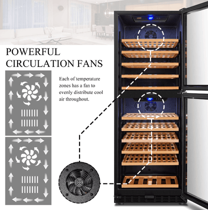 Lanbo 130 Bottle Dual Door Wine Cooler LW133DD - Lanbo - Buy at Wine Coolers Online