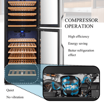 Lanbo 130 Bottle Dual Door Wine Cooler LW133DD - Lanbo - Buy at Wine Coolers Online