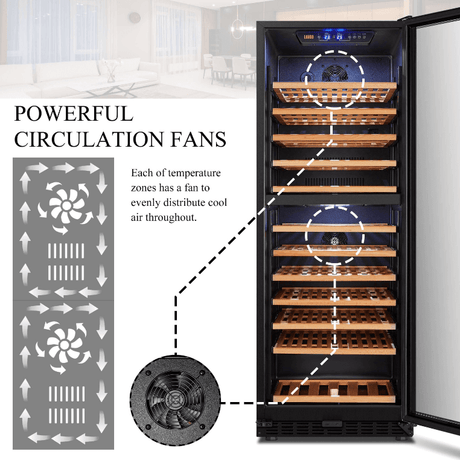 Lanbo 141 Bottle Dual Zone Wine Cooler LW142D - Lanbo - Buy at Wine Coolers Online