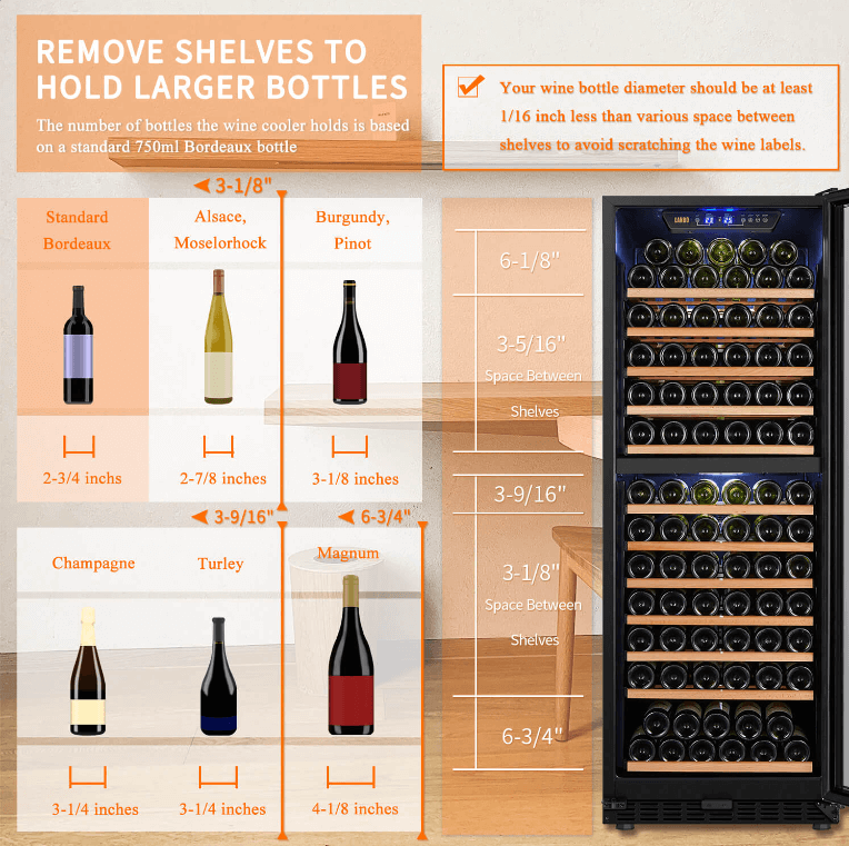 Lanbo 141 Bottle Dual Zone Wine Cooler LW142D - Lanbo - Buy at Wine Coolers Online