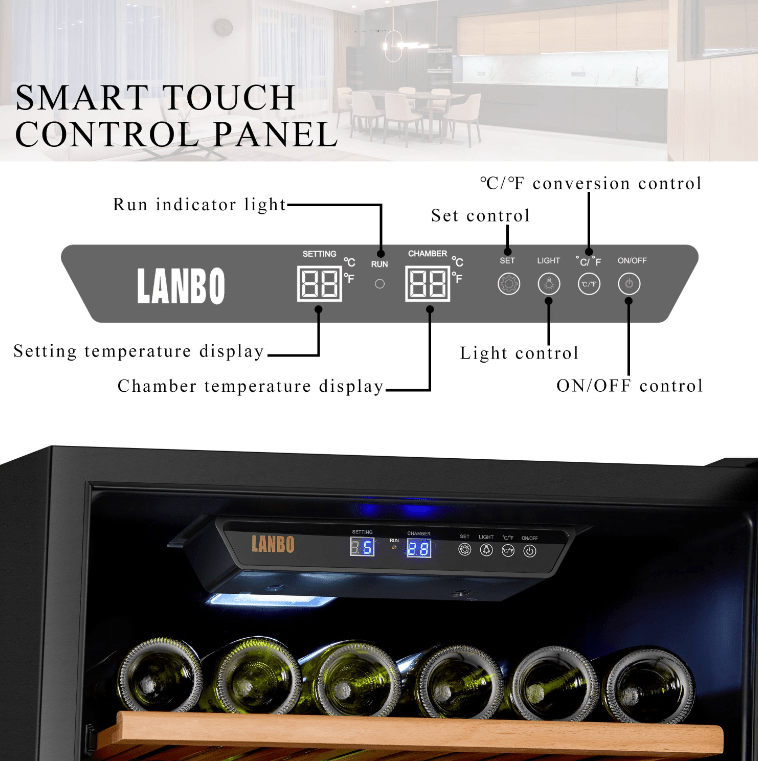Lanbo 143 Bottle Single Zone Wine Cooler LW155S - Lanbo - Buy at Wine Coolers Online