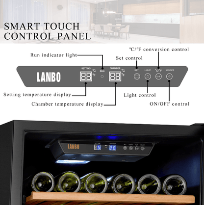 Lanbo 143 Bottle Single Zone Wine Cooler LW155S - Lanbo - Buy at Wine Coolers Online