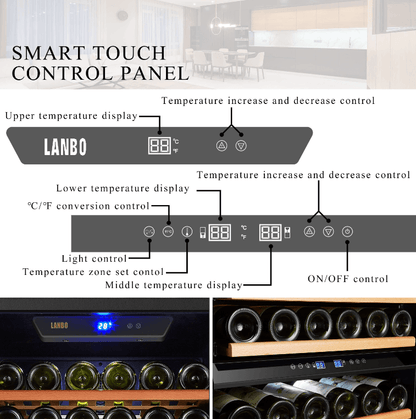 Lanbo 143 Bottle Triple Zone Wine Cooler LW144T - Lanbo - Buy at Wine Coolers Online