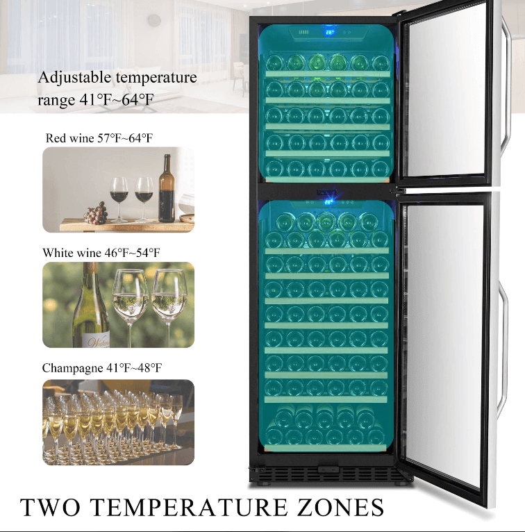Lanbo 152 Bottle Dual Door Wine Cooler LW162DD - Lanbo - Buy at Wine Coolers Online