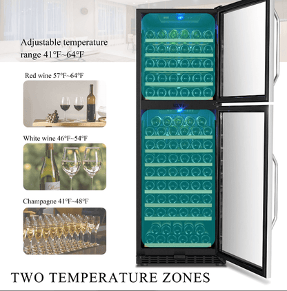Lanbo 152 Bottle Dual Door Wine Cooler LW162DD - Lanbo - Buy at Wine Coolers Online
