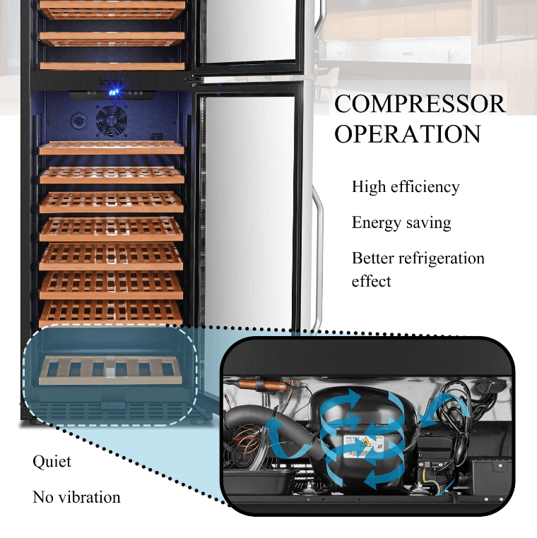 Lanbo 152 Bottle Dual Door Wine Cooler LW162DD - Lanbo - Buy at Wine Coolers Online