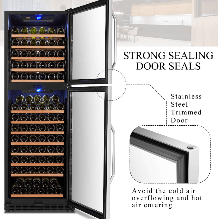Lanbo 152 Bottle Dual Door Wine Cooler LW162DD - Lanbo - Buy at Wine Coolers Online