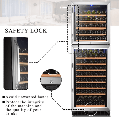 Lanbo 152 Bottle Dual Door Wine Cooler LW162DD - Lanbo - Buy at Wine Coolers Online