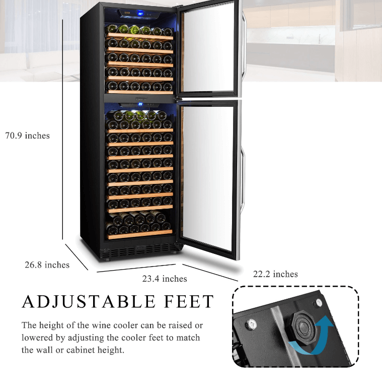 Lanbo 152 Bottle Dual Door Wine Cooler LW162DD - Lanbo - Buy at Wine Coolers Online