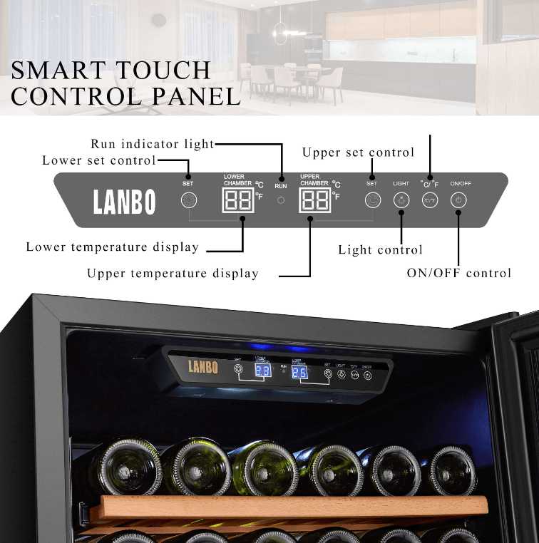 Lanbo 154 Bottle Dual Zone Wine Cooler LW165D - Lanbo - Buy at Wine Coolers Online