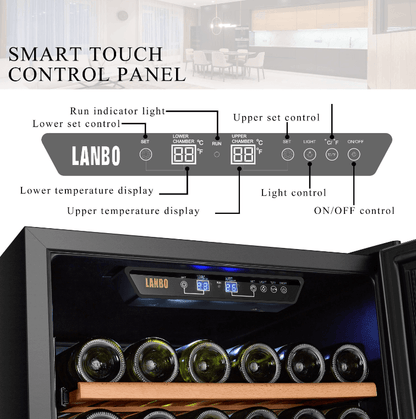Lanbo 154 Bottle Dual Zone Wine Cooler LW165D - Lanbo - Buy at Wine Coolers Online