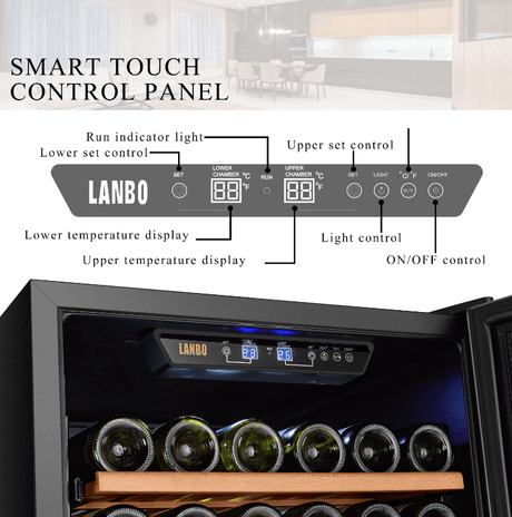 Lanbo 154 Bottle Dual Zone Wine Cooler LW165D - Lanbo - Buy at Wine Coolers Online