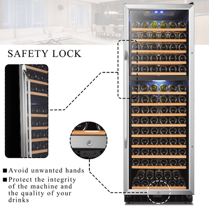 Lanbo 154 Bottle Dual Zone Wine Cooler LW165D - Lanbo - Buy at Wine Coolers Online
