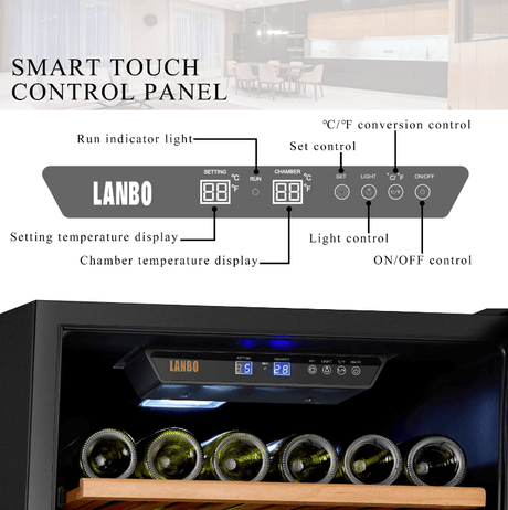 Lanbo 165 Bottle Single Zone Wine Cooler LW177S - Lanbo - Buy at Wine Coolers Online