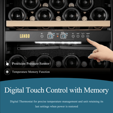 Lanbo 20 Inch 64 Bottle Dual Zone Freestanding Wine Cooler - LW80D - Lanbo - Buy at Wine Coolers Online