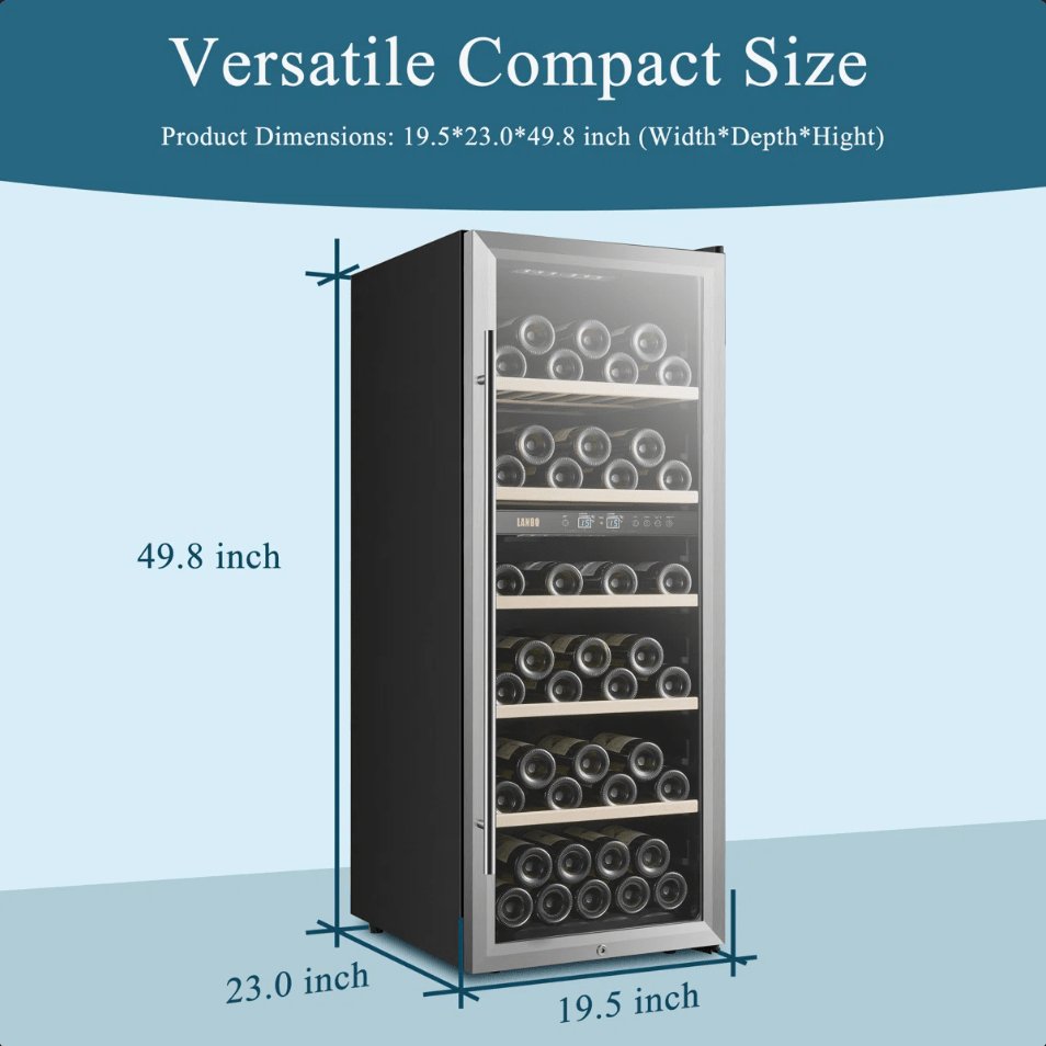 Lanbo 20 Inch 64 Bottle Dual Zone Freestanding Wine Cooler - LW80D - Lanbo - Buy at Wine Coolers Online