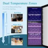 Lanbo 20 Inch 64 Bottle Dual Zone Freestanding Wine Cooler - LW80D - Lanbo - Buy at Wine Coolers Online