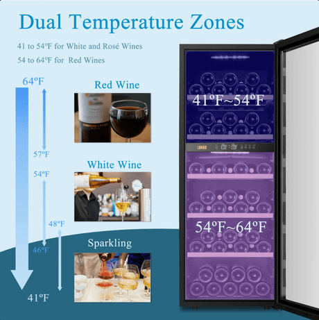 Lanbo 20 Inch 64 Bottle Dual Zone Freestanding Wine Cooler - LW80D - Lanbo - Buy at Wine Coolers Online