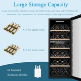Lanbo 20 Inch 64 Bottle Dual Zone Freestanding Wine Cooler - LW80D - Lanbo - Buy at Wine Coolers Online