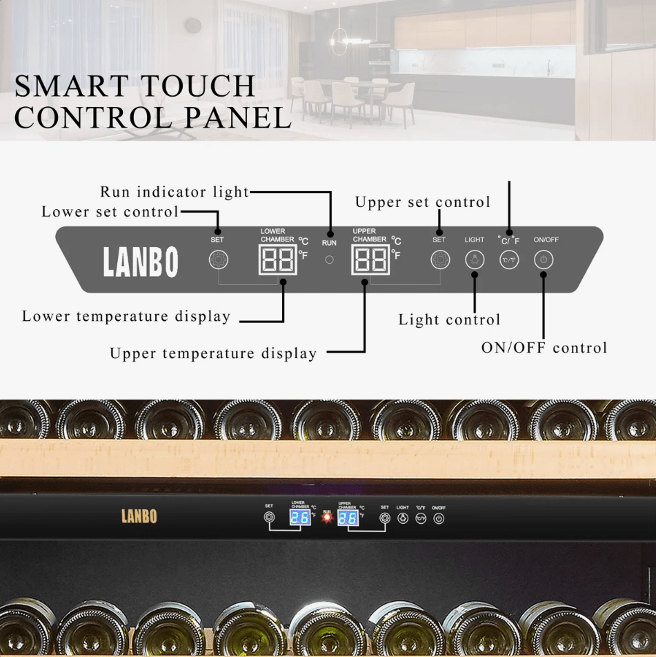 Lanbo 287 Bottle Dual Zone Wine Cooler - LW306D - Lanbo - Buy at Wine Coolers Online