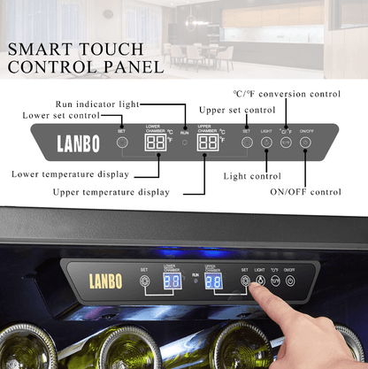 Lanbo 44 Bottle Dual Zone Wine Cooler LW46D - Lanbo - Buy at Wine Coolers Online