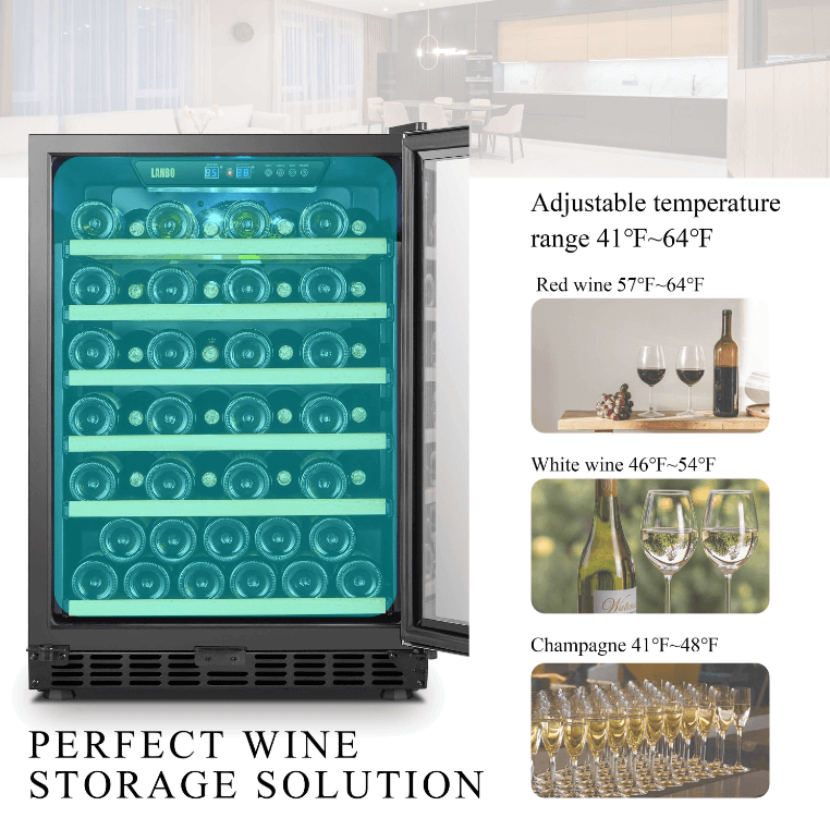 Lanbo 51 Bottle Single Zone Wine Cooler LW52S - Lanbo - Buy at Wine Coolers Online