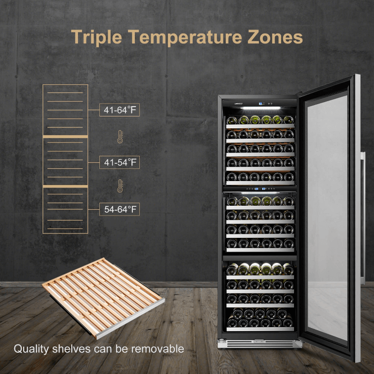 Lanbopro 143 Bottle Triple Zone Wine Cooler LP168T - Lanbo - Buy at Wine Coolers Online