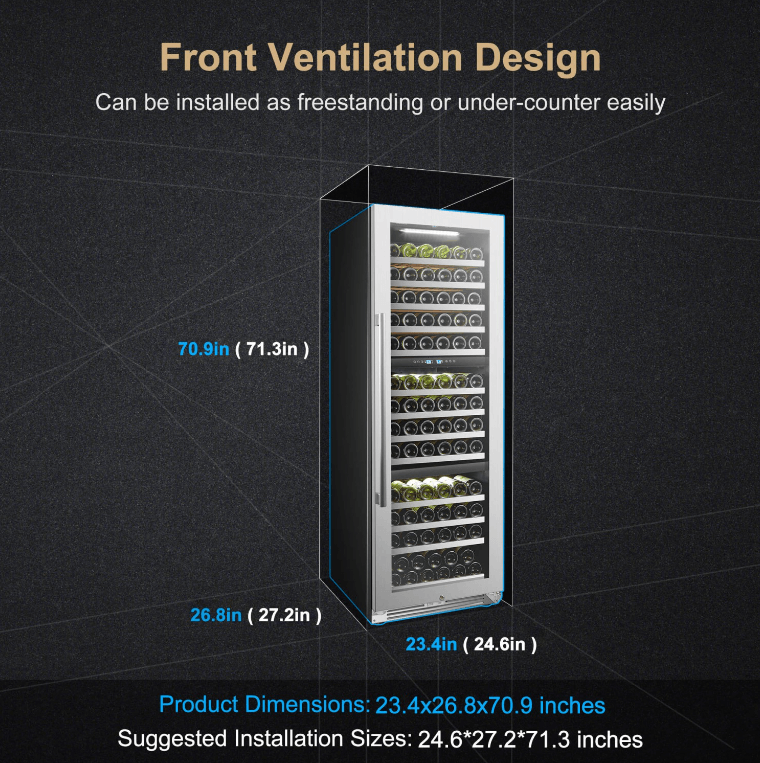 Lanbopro 143 Bottle Triple Zone Wine Cooler LP168T - Lanbo - Buy at Wine Coolers Online
