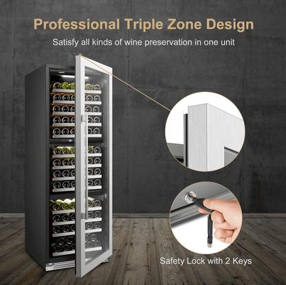 Lanbopro 143 Bottle Triple Zone Wine Cooler LP168T - Lanbo - Buy at Wine Coolers Online