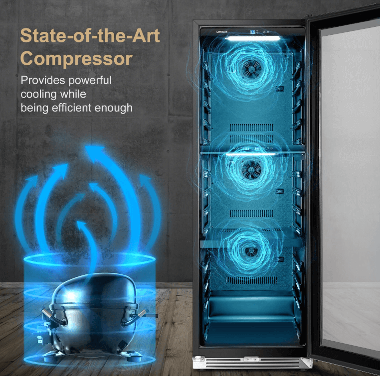 Lanbopro 143 Bottle Triple Zone Wine Cooler LP168T - Lanbo - Buy at Wine Coolers Online