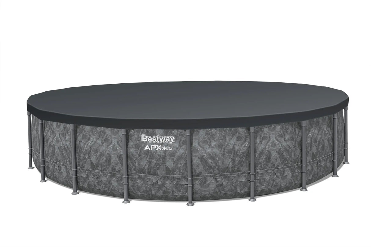 Bestway APX 365 22’x52″ Round Above Ground Swimming Pool Set with Pump and Ladder