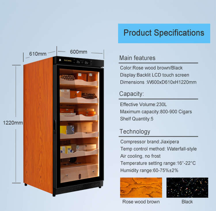 Raching Climate Controlled Cigar Humidor C230A - Raching - Buy at Wine Coolers Online