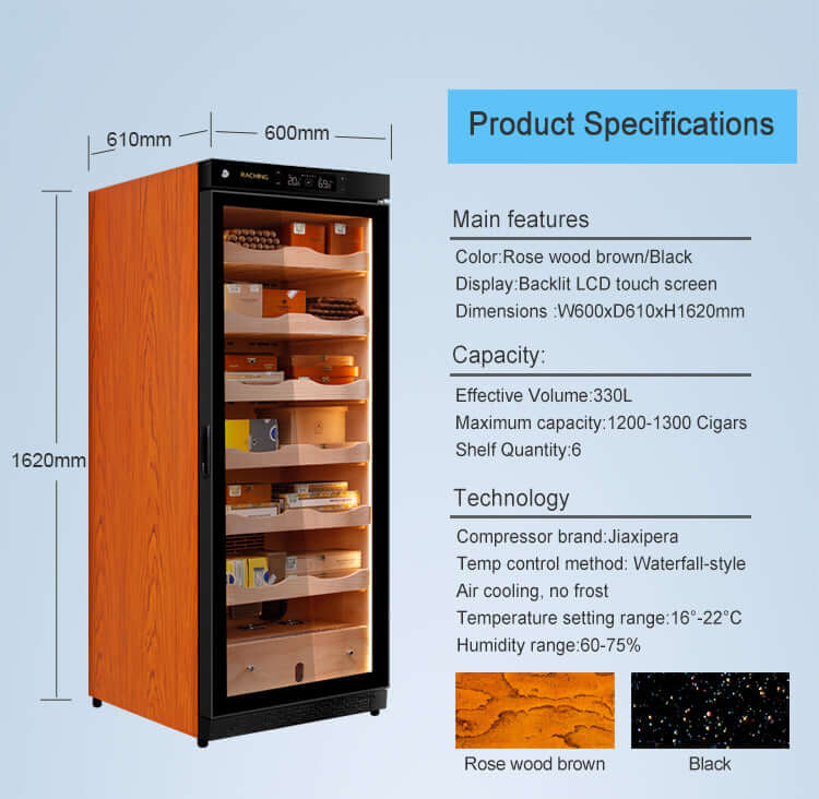 Raching Climate Controlled Cigar Humidor C330A - Raching - Buy at Wine Coolers Online