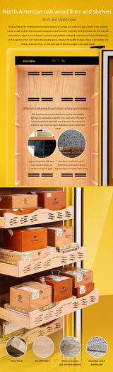 Raching COH300A Premium Oak Cigar Humidor Cabinet | 1100+ Cigars - Raching - Buy at Wine Coolers Online