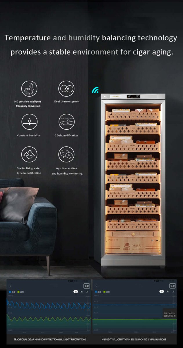 Raching CT48A - Electric Climate Control Cabinet Humidor (4000) Cigars - Raching - Buy at Wine Coolers Online